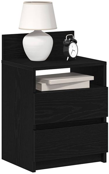 vidaXL Nachttische 2 Stk. mit 2 Schubladen Schwarz 40x33x60 cm 858563