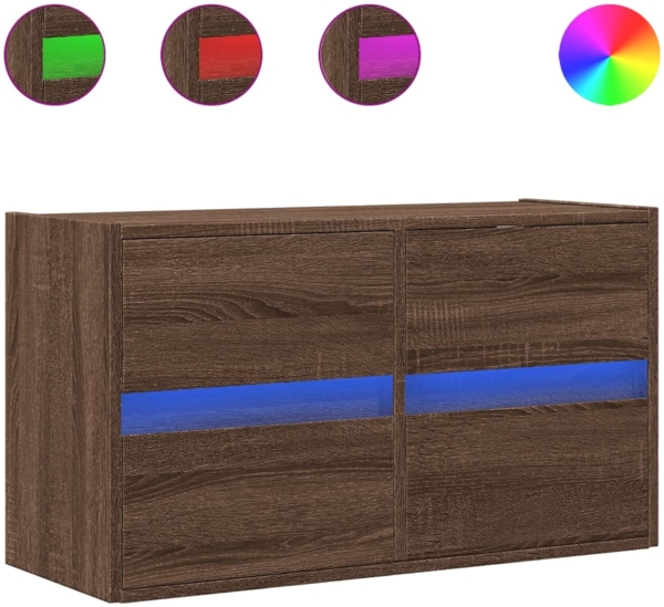 vidaXL TV-Wandschrank mit LED-Beleuchtung Braun Eiche-Optik 80x31x45cm 852291