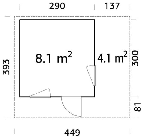 Palmako Gartenhaus Grace 8,1+4,1 m² : Basic