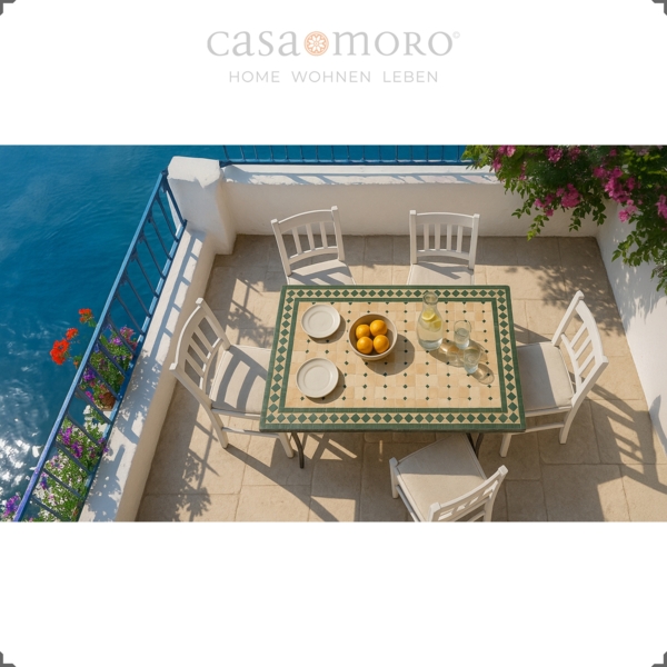 Mosaik-Esstisch 120x80 Grün/Raute Bild 9