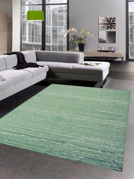 Carpetia Teppich Moderner Teppich Wohnzimmerteppich Kurzflor uni grün meliert, rechteckig, Höhe: 8 mm