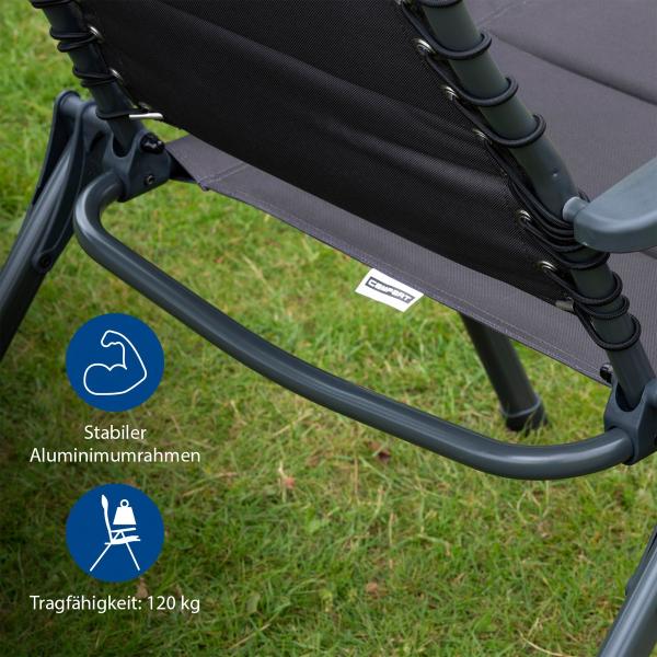 Campingstühle 2er SET klappbar - Hochlehner verstellbar Anthrazit Bild 7