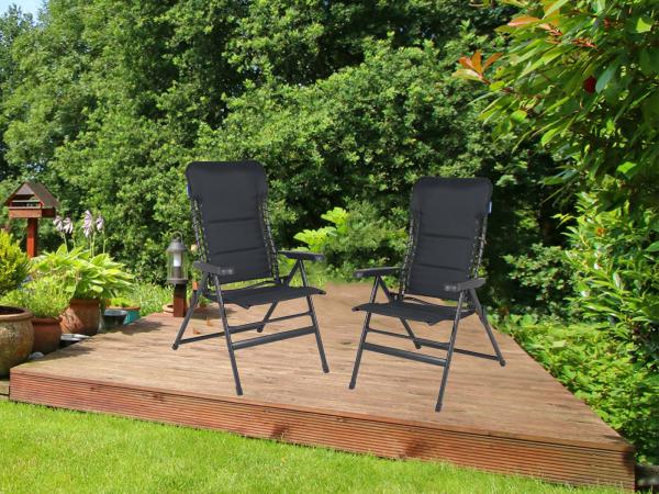 Campingstühle 2er SET klappbar - Hochlehner verstellbar Anthrazit Bild 4