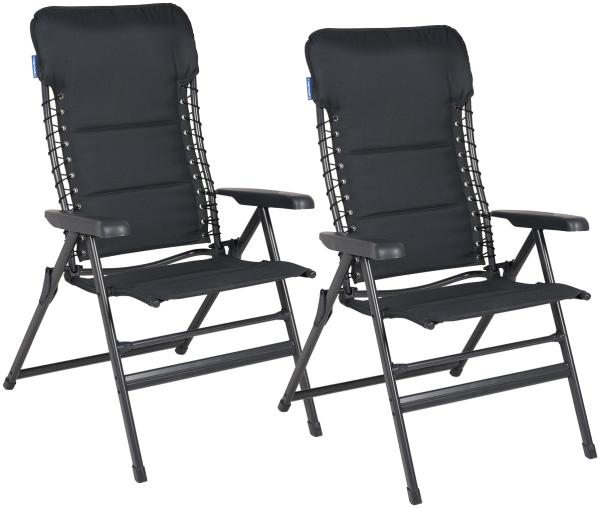 Campingstühle 2er SET klappbar - Hochlehner verstellbar Anthrazit Bild 2