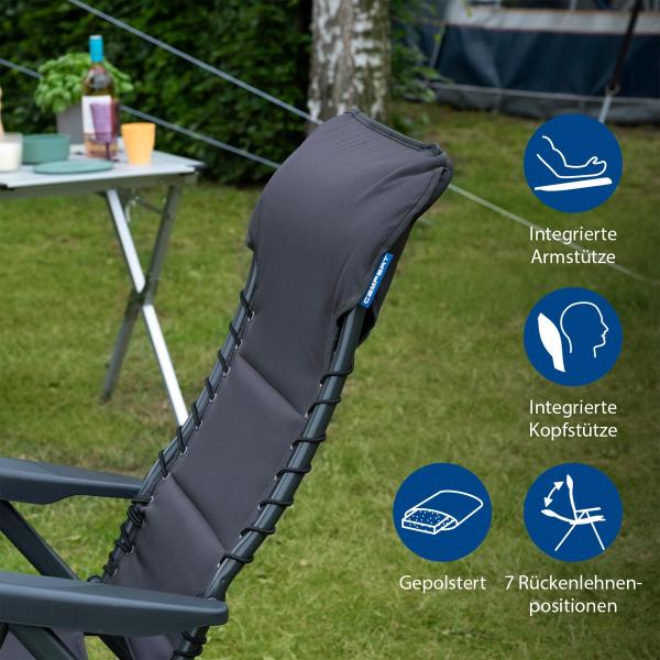 Campingstühle 2er SET klappbar - Hochlehner verstellbar Anthrazit Bild 6