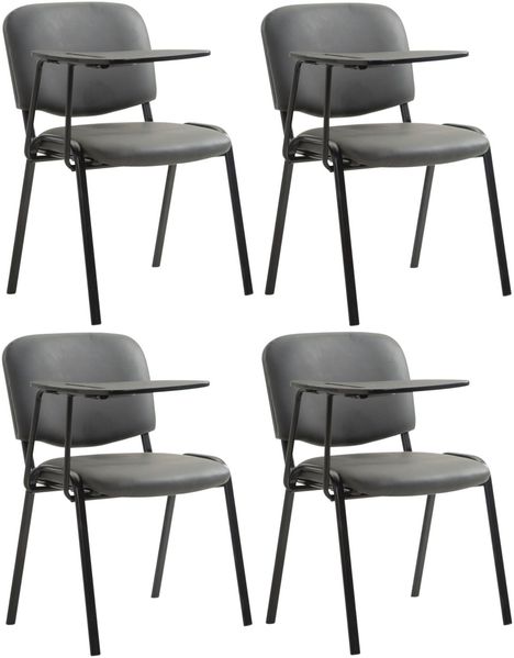 CLP 4er Set Stühle Ken mit Klapptisch Kunstleder gepolstert,grau