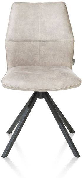 Stuhl Franky, Leder, Mikrofaser, Grau, 49 x 91 x 64 cm Bild 2