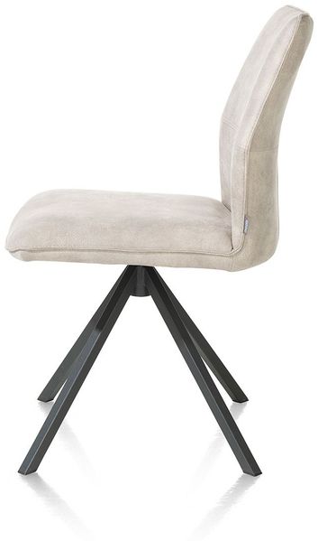 Stuhl Franky, Leder, Mikrofaser, Grau, 49 x 91 x 64 cm Bild 3