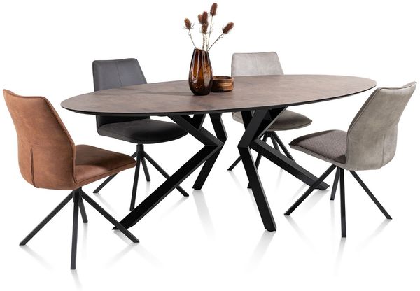 Stuhl Franky, Leder, Mikrofaser, Grau, 49 x 91 x 64 cm Bild 5