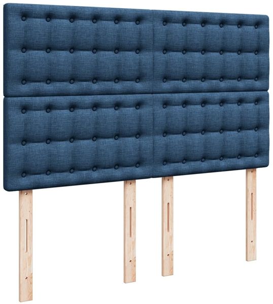 vidaXL Boxspringbett mit Matratze Blau 140x200 cm Stoff 3293623 Bild 9