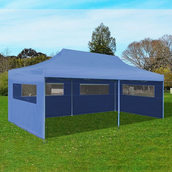 vidaXL Pop-Up-Partyzelt Faltbar Blau 3×6 m 41583