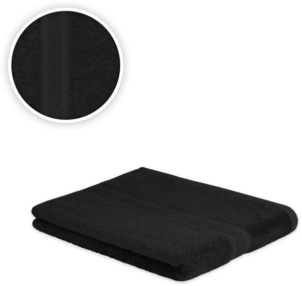 Saunatuch 80 x 200 cm 500g/m² Schwarz