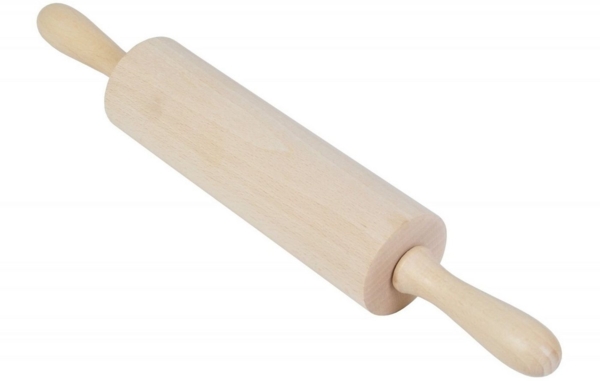 Nudelholz 39,5cm Teigroller Pasta Holzwalze Ausroller Backhelfer Metallachse
