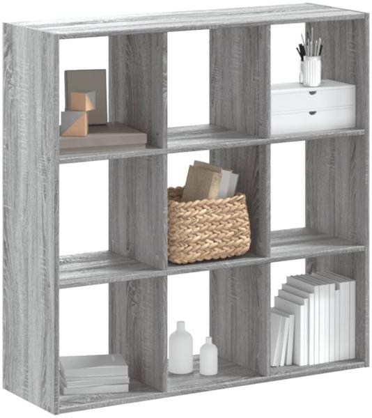 vidaXL Bücherregal Grau Sonoma 102x32x102 cm Holzwerkstoff 852821