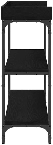 Konsolentisch, Beistelltisch, Konsole mit Regal Schwarz Eichen-Optik 100 x 30 x 80 cm Bild 6
