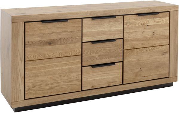 Sideboard >GRENO< in Wildeiche geölt, Wildeiche teilmassiv - 163x80x40cm (BxHxT)
