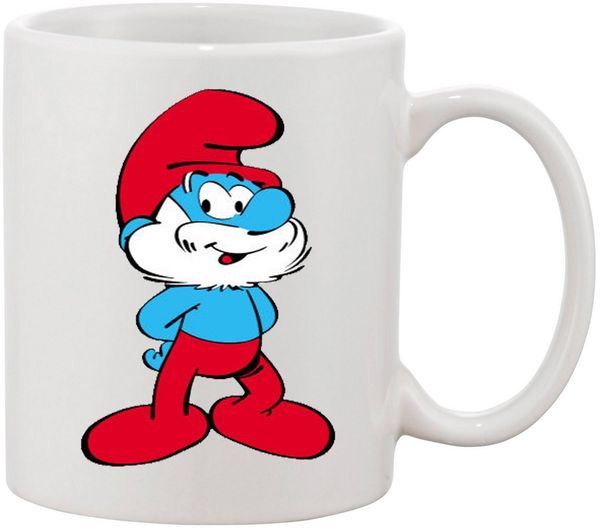 Blondie & Brownie Tasse Papa Schlumpf Schlumpfine Schlaubi Cartoon Schlümpfe, Keramik, Spülmaschinenfest