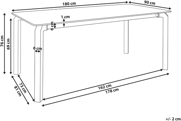 Gartentisch FELETTO 180 cm 90 cm Stein Grauer Marmor Bild 2