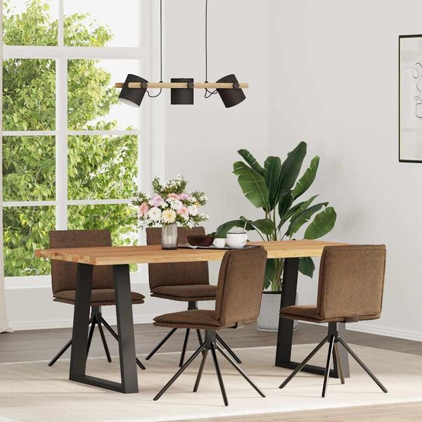 vidaXL Esszimmerstühle 4 Stk. Braun Kunstleder in Wildleder-Optik 3315378