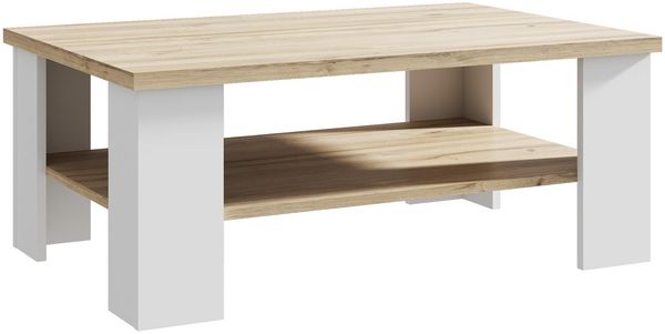Couchtisch >Chelles< in Weiß matt - 107x42,8x67cm (BxHxT)