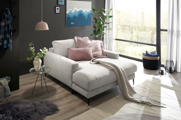 KAWOLA Longseat CARA Feincord silber 84 x 170 x 132 cm