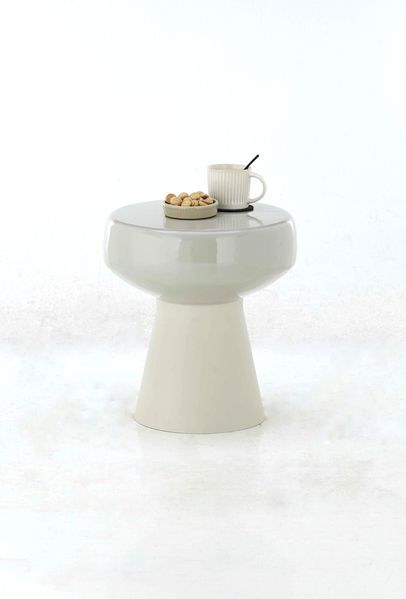 Beistelltisch >1166< in Creme, Eisen - 42x38cm (HxD)