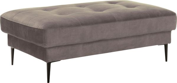 TRENDMANUFAKTUR Polsterhocker Luzi, Polsterhocker, moderner Fußhocker, passend zur Serie, extra hohe Metallfüße, 125 x 42x 72 cm