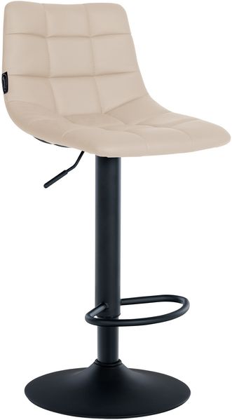 CLP Barhocker Jerry Kunstleder höhenverstellbar und 360 drehbar,creme schwarz