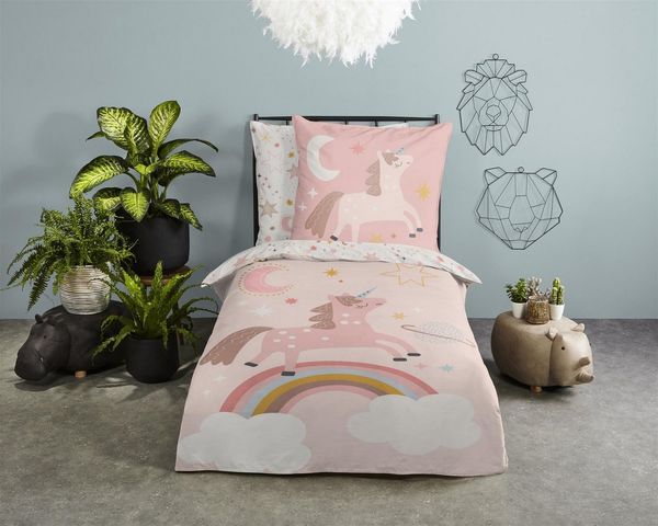 Pure Bettwäsche einhorn bettwäsche 135x200 sale mit reißverschluss, Microfaser, 2 teilig, bettwäsche 135x200 microfaser sale warm weihnachten 135x200 bettbezug
