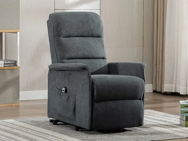 Vente-unique - Relaxsessel Fernsehsessel elektrisch - Stoff - Anthrazit - CAPUCINE