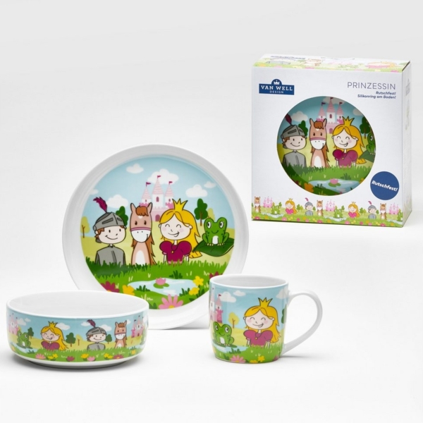 Van Well Kindergeschirr Set 3-teilig Prinzessin