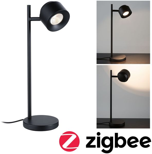 Paulmann 79782 LED Tischleuchte Smart Home Zigbee Puric Pane 2700K Schwarz
