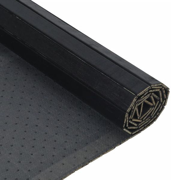 vidaXL Teppich Rechteckig Schwarz 100x400 cm Bambus 376816 Bild 5