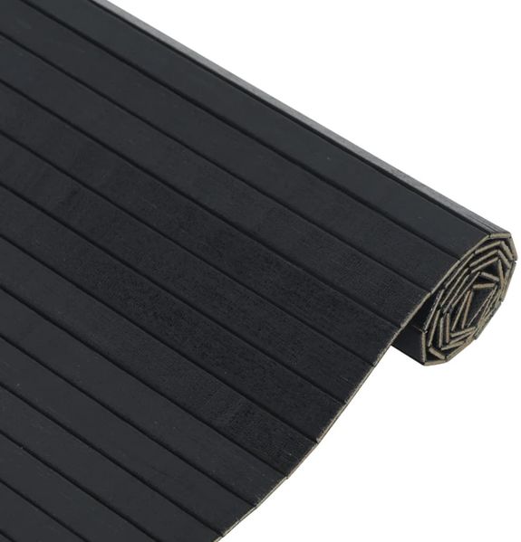 vidaXL Teppich Rechteckig Schwarz 100x400 cm Bambus 376816 Bild 4