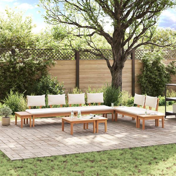 vidaXL Gartensofa-set 5 pcs Braun und Creme 3356870