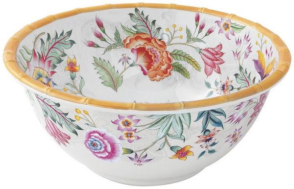 EasyLife Salatschüssel Osaka, Melamin, Spülmaschinengeeignet, Mehrfarbig, Blumen, H: 11cm