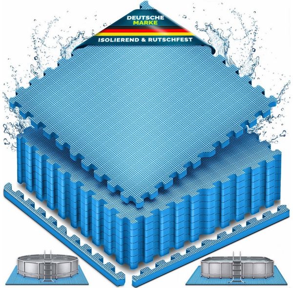 tillvex Pool-Bodenschutzfliese tillvex® Poolbodenmatten Matten für Pool Bodenschutzmatte Bodenmatte, Poolunterlage Bodenschutz Matten wärmeisolierend Untergrund, 16-St, Planschbecken & Whirlpool Poolmatte Bodenmatte Outdoor, Pool Bodenschutzmatte Set 6...