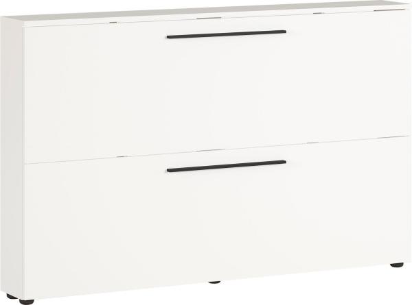 Germania Schuhschrank 2576-84 GW-Utah, in Weiß, mit Platz für 12 Paar Schuhe, geringe Tiefe, ideal für schmale Flure, 140 x 85 x 19 cm (BxHxT)