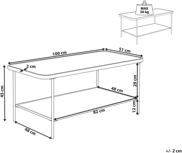 Couchtisch BLAIR Sicherheitsglas Schwarz Bild 2