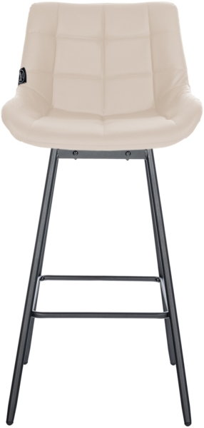 CLP Schwenkbarer Barhocker Weston I 90 Grad Drehbar I Metallgestell und Fußstütze,creme Kunstleder Bild 5