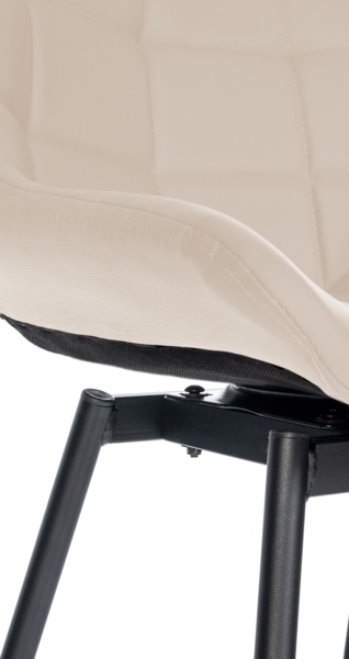 CLP Schwenkbarer Barhocker Weston I 90 Grad Drehbar I Metallgestell und Fußstütze,creme Kunstleder Bild 10