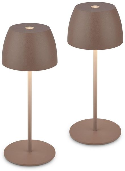 Briloner Leuchten LED Tischleuchte kabellos dimmbar touch Tischlampe Akku Indoor/Outdoor, LED fest integriert, Tischlampe kabellos 20 x 8 cm versch. Farben 2,5W Wohnzimmer