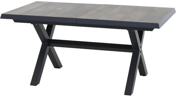 Siena Garden Sincro Tisch, ausziehbar, 160/200x90 cm ? Aluminium (matt anthrazit) & Keramik (washed-
