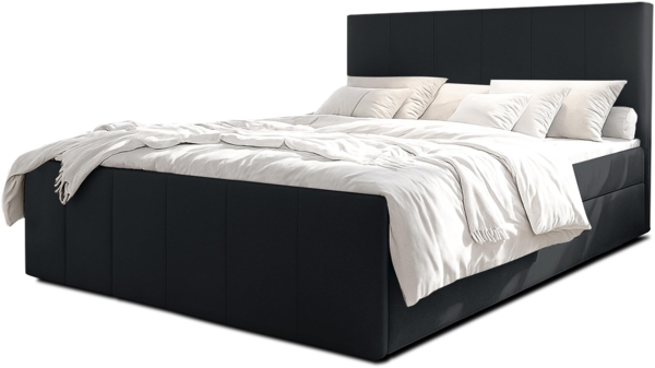 AX LIVING Levente Boxbett mit Bettkasten 160x200 Boxspringbett Schwarz Bild 2