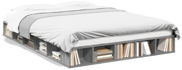 vidaXL Bettgestell Grau Sonoma 150x200 cm Holzwerkstoff 3280473