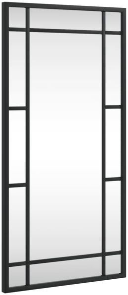 Wandspiegel, Badspiegel Schwarz 30x60 cm Rechteckig Eisen de7044