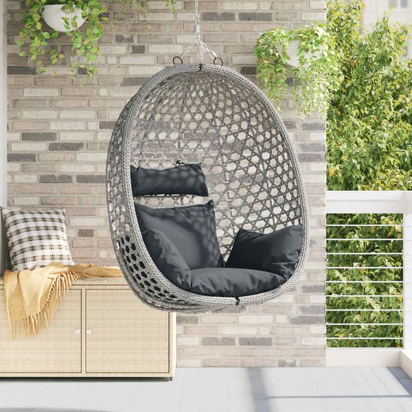 vidaXL Hängesessel ohne Gestell Anthrazit und Grau 92 x 57,5 x 110 cm 42033034