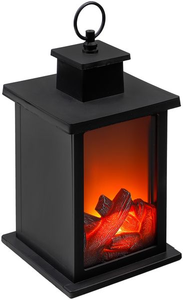 LED Tischkamin Kamin Laterne Tisch Kaminfeuer Timer Batterie B14xH25cm