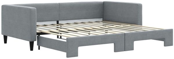 vidaXL Tagesbett Ausziehbar Hellgrau 100x200 cm Stoff 3196583 Bild 2