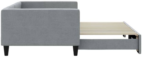 vidaXL Tagesbett Ausziehbar Hellgrau 100x200 cm Stoff 3196583 Bild 4